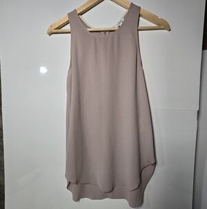 Aritzia Wilfred Xs Mauve Light Blush Sleeveless Flowy Tank Top Poly/ Silk